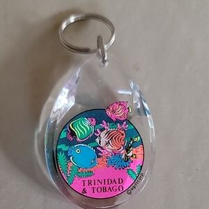 Key Chain Souvenir Caribbean Trinidad Tobago Dual-Islands Stunning Beaches SZ S